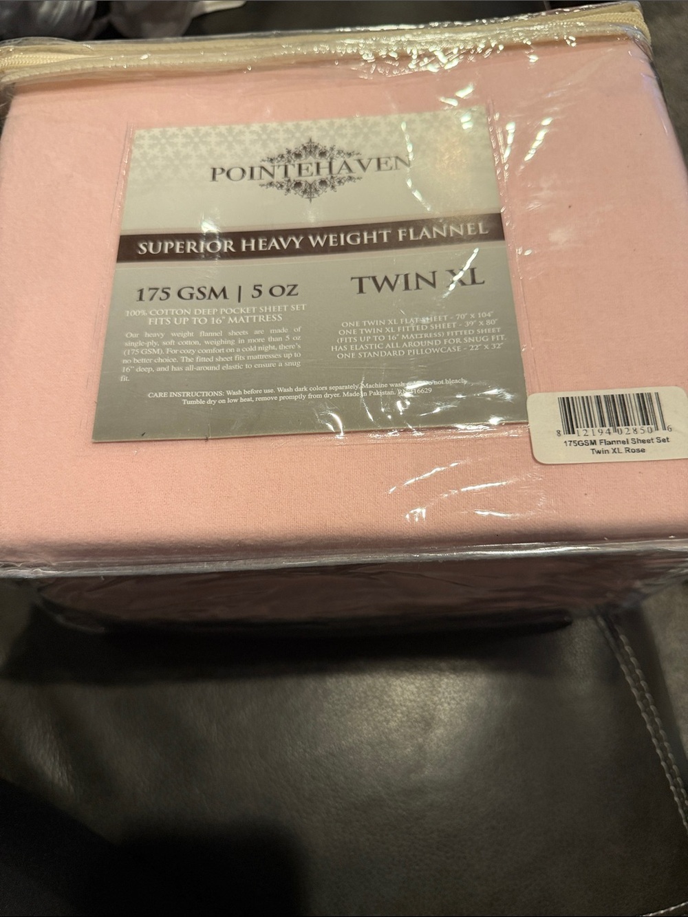 Twin XL Heavyweight Flannel Sheet Set - Rose Pink